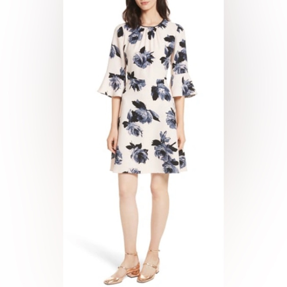Kate Spade Night-Rose Bell Sleeve Dress in Rose Dew Size 6